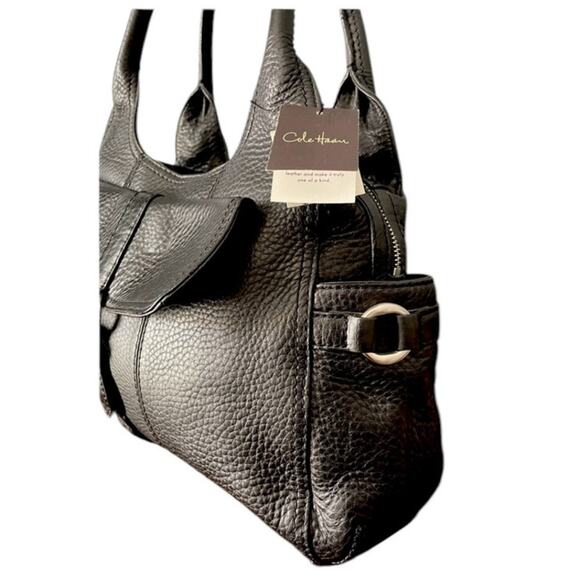 Cole Haan Village Black Pebbled Leather Satchel Handbag NWT Preppy Classic - Picture 2 of 14
